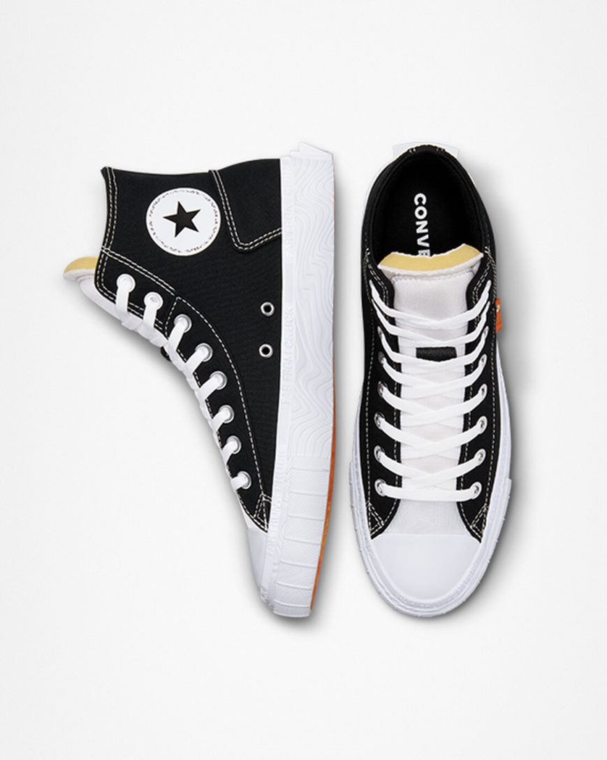 Tenis Converse Chuck Taylor Alt Star Lona Cano Alto Masculino Pretas Branco | PT V079P0T